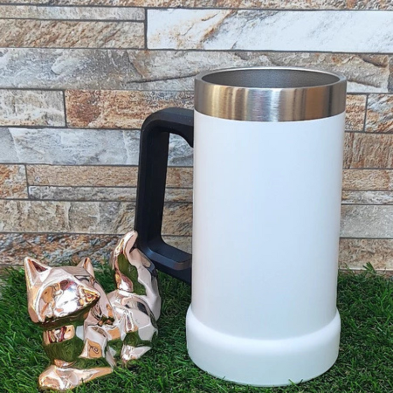 Caneca Térmica Inox de Cerveja 709ml – Branco