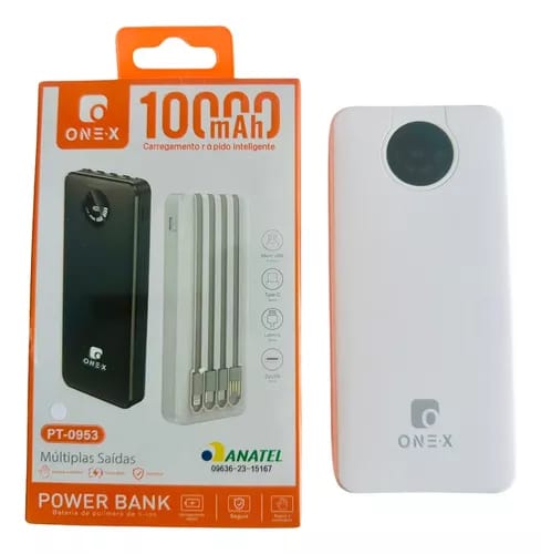 Carregador Portátil ONE.X 10000 mAh com Display Digital – Potência e Praticidade em Qualquer Lugar
