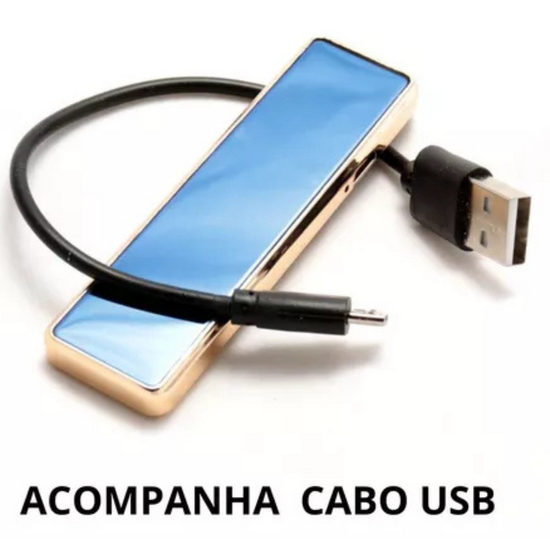 Isqueiro Elétrico com Cabo USB – Sofisticação e Eficiência na Palma da Sua Mão