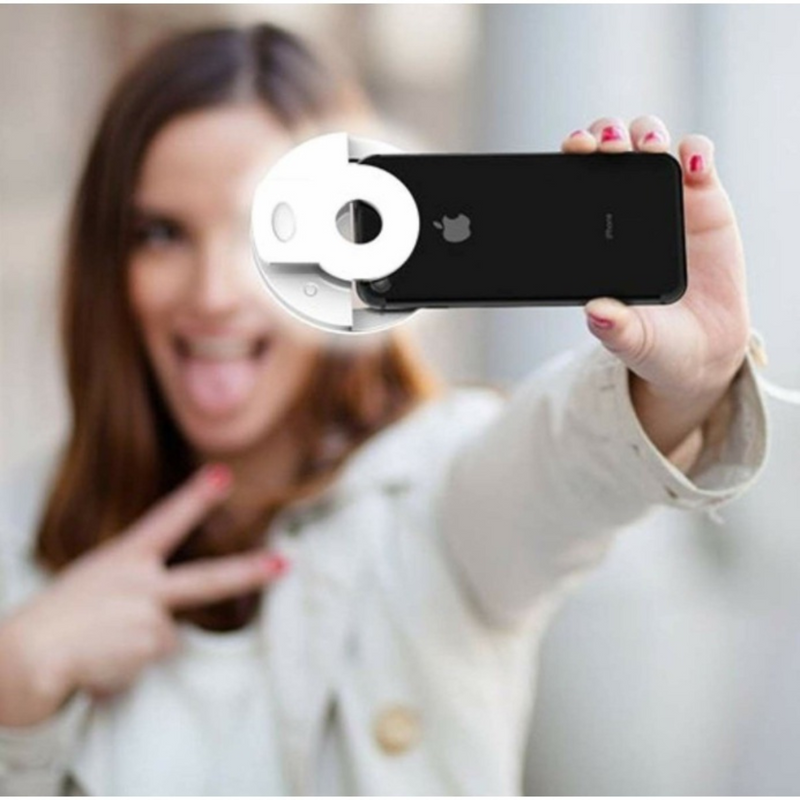 Ring Light Clip Selfie com LED – Iluminação Profissional na Palma da Mão