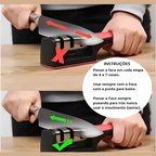 Afiador Amolador de Facas em Aço Inox com 3 Estágios – Linha Profissional