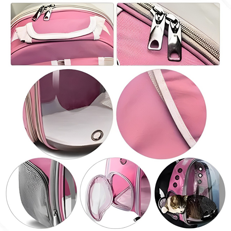 Mochila Pet Transporte para Cães e Gatos Rosa – Visão Ampla, Conforto e Segurança em Cada Passeio
