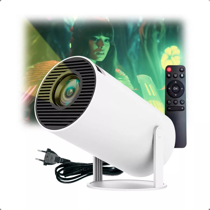 Projetor Portátil HY300 Smart Android 11.0 – Imagem HD e Conectividade Completa