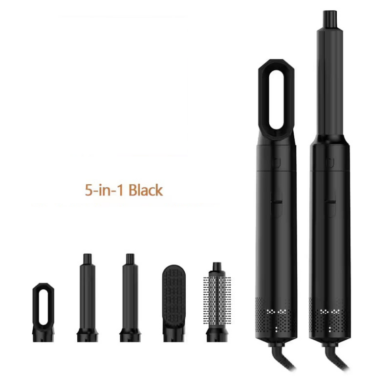 Escova Secadora de Cabelo 5 em 1 Multifuncional Preto – Cabelos Perfeitos em Minutos