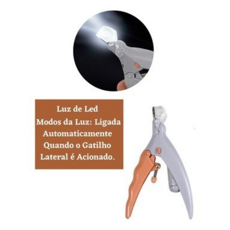 Alicate Cortador de Unha Pet com LED Fluffie – Segurança, Precisão e Conforto para seu Melhor Amigo