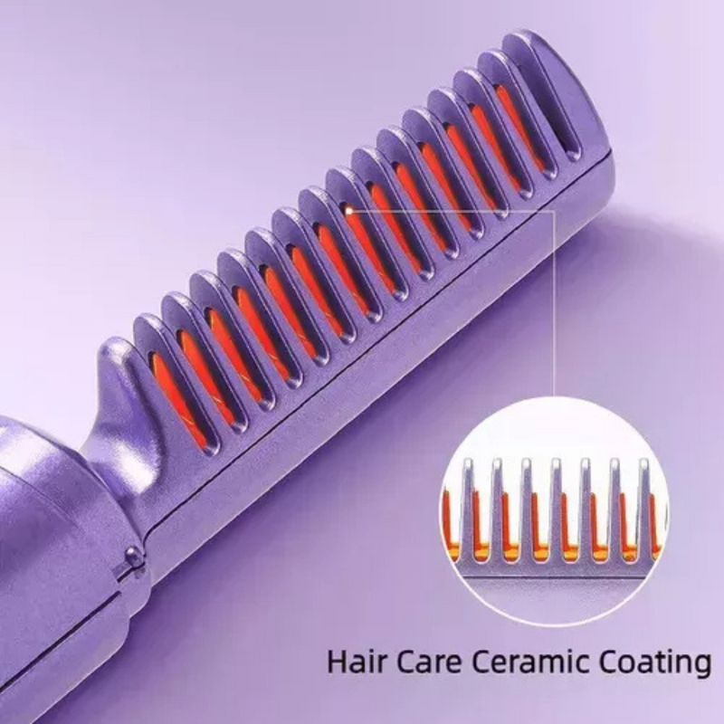 Mini Pente Alisador Elétrico Portátil 110V-220V – Cabelos Lisos, Brilhantes e Sem Frizz em Minutos