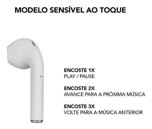 Fone de Ouvido Bluetooth I-12 Branco – Liberdade Sem Fios com Estilo e Conforto