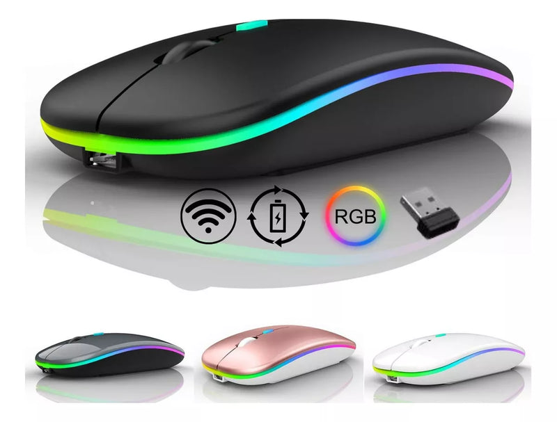 Mouse Sem Fio com Luz LED Preto – Mobilidade, Praticidade e Estilo em um Só Clique