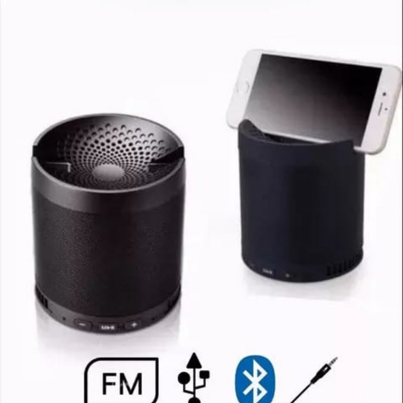 Caixa de Som Q3 Bluetooth com LED e Suporte para Celular – Preta