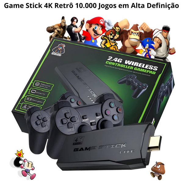 Game Stick 4K Retrô com +10.000 Jogos – Diversão Nostálgica em Alta Definição
