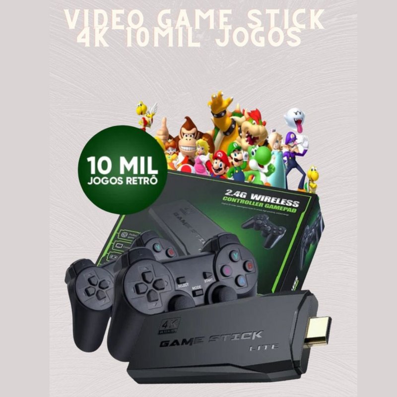 Game Stick 4K Retrô com +10.000 Jogos – Diversão Nostálgica em Alta Definição