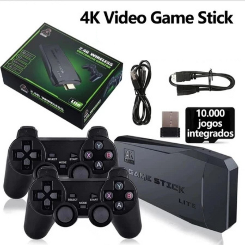Game Stick 4K Retrô com +10.000 Jogos – Diversão Nostálgica em Alta Definição