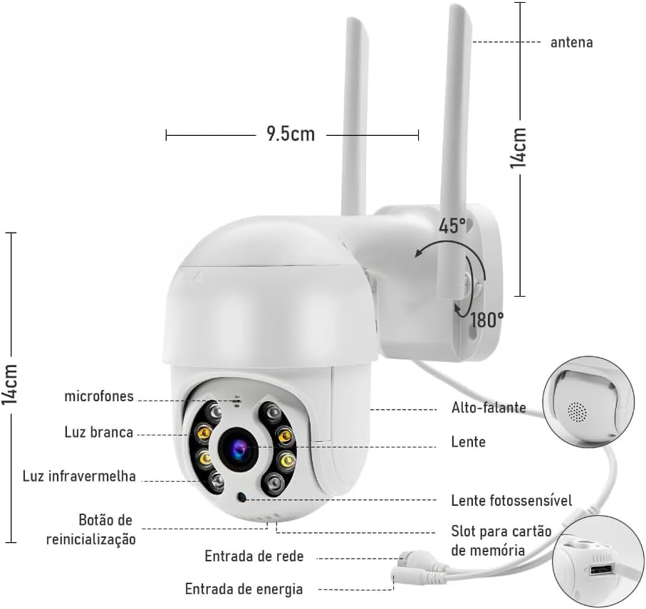 Câmera IP Inteligente BM-IP170 YOUSEE Branco – Segurança de Alta Performance ao Seu Alcance