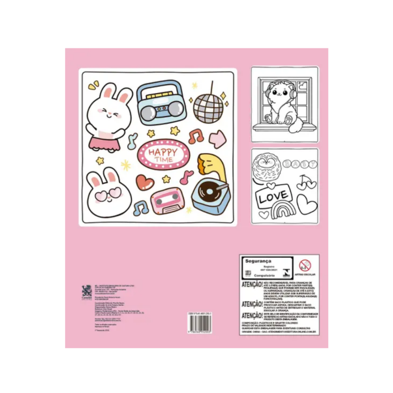 Kit Livro de Colorir Coelho (Azul) + 12 Lápis de Cor Infantil – Diversão, Aprendizado e Criatividade em um Só Lugar