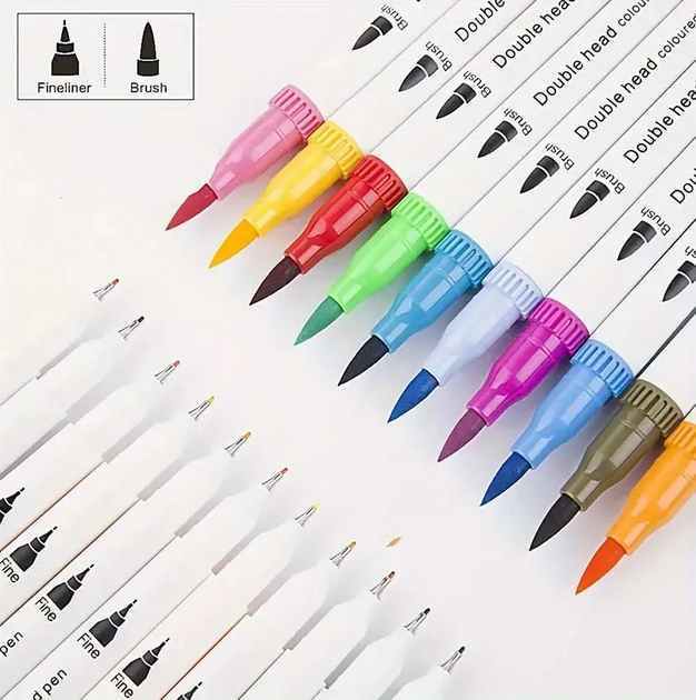 Kit Caneta Ponta Dupla 80 Unidades com Maletinha – Criatividade Sem Limites