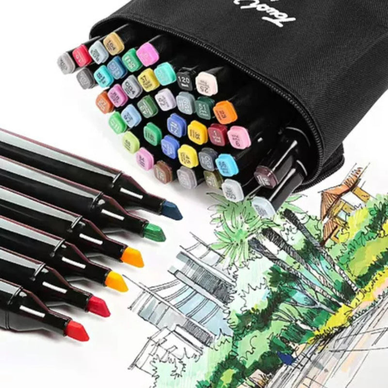 Kit Livro de Colorir + 80 Canetas Dupla Ponta – Tema de Filme (Azul)