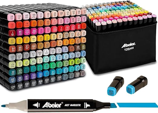 Kit Caneta Colorida Ponta Dupla com Estojo – 120 Cores para Criar Sem Limites