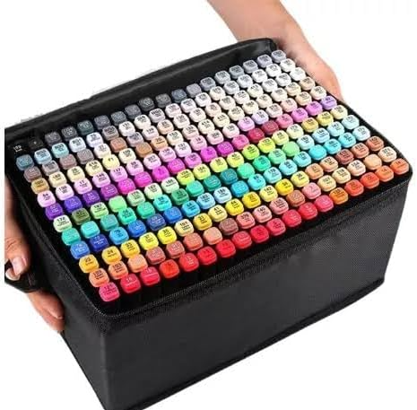 Kit Caneta Colorida Ponta Dupla com Estojo – 120 Cores para Criar Sem Limites