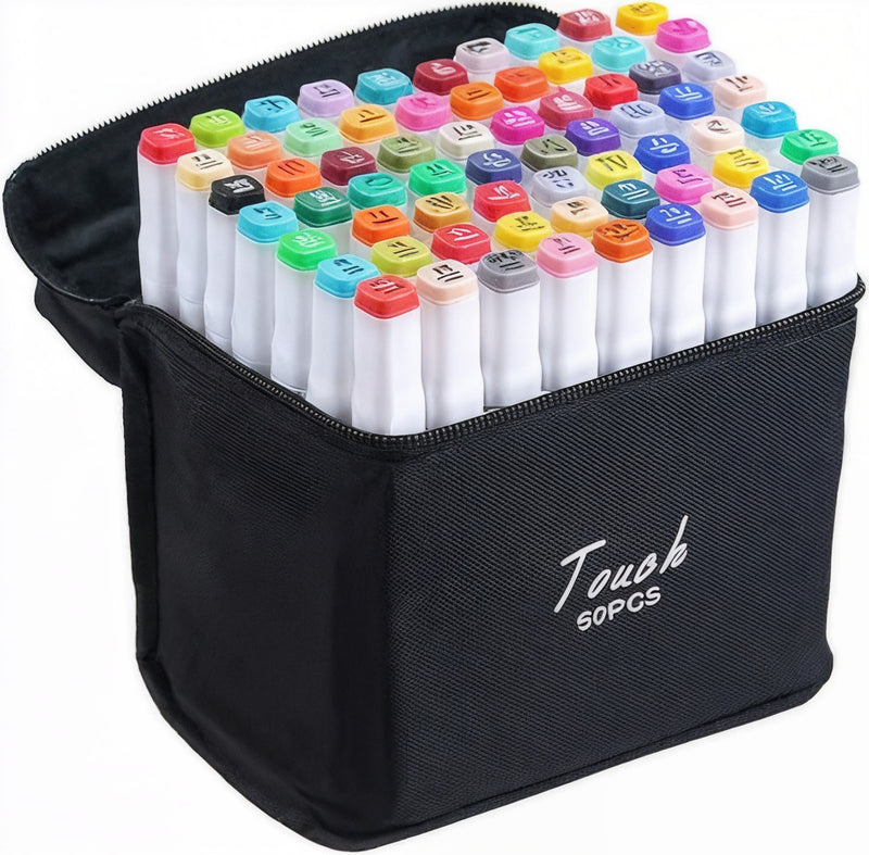 Kit Livro de Colorir + 60 Canetas Dupla Ponta – Tema de Filme (Rosa)