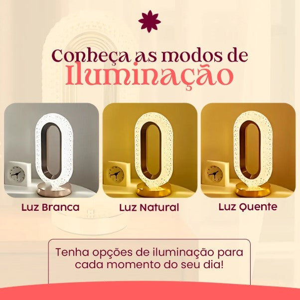 Luminária Abajur Cristal Retrô LED Touch Recarregável – Elegância, Magia e Tecnologia ao Seu Alcance