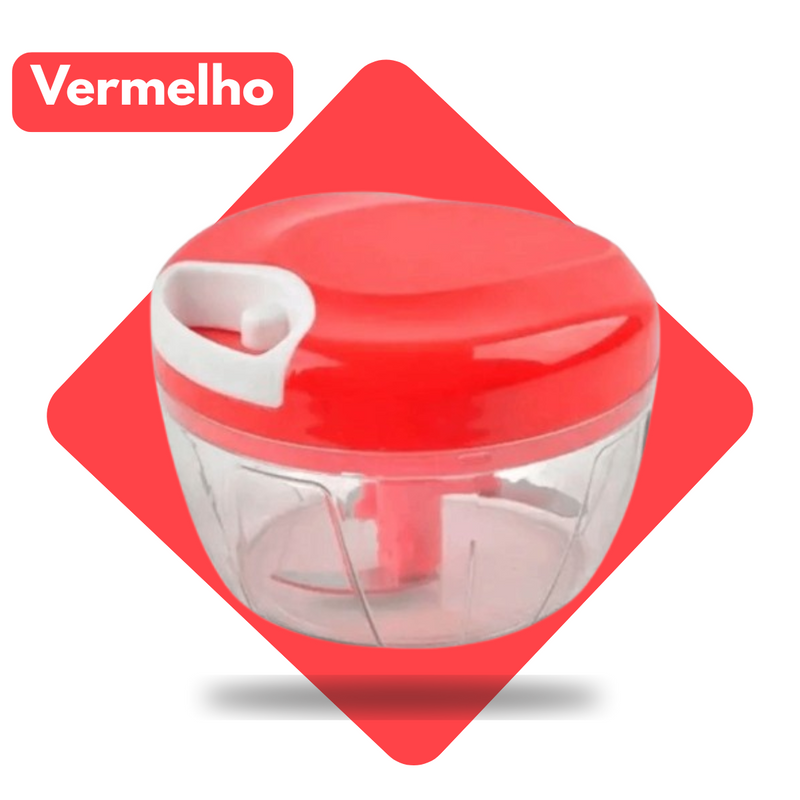 Mini Triturador Processador Manual 500ml com 3 Lâminas – Agilidade e Praticidade na Sua Cozinha