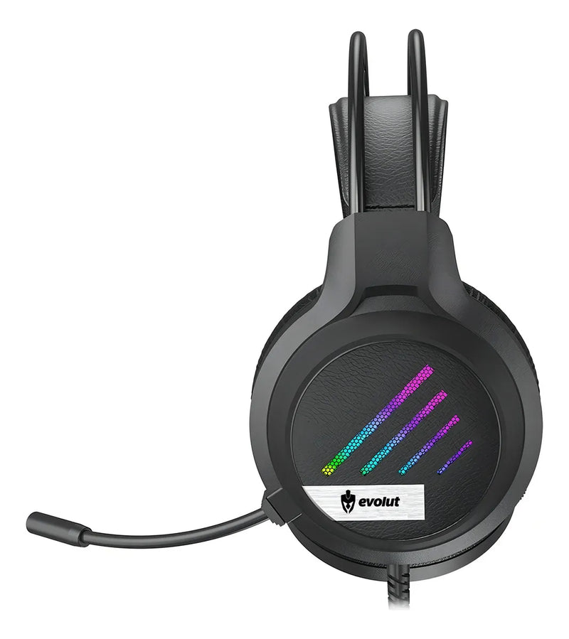Headset Gamer Evolut Lesh EG-306 RGB Preto – Imersão Total, Desempenho Profissional