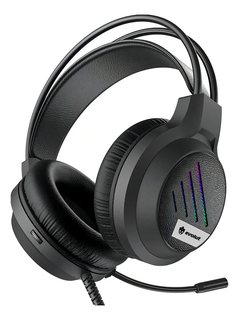 Headset Gamer Evolut Lesh EG-306 RGB Preto – Imersão Total, Desempenho Profissional