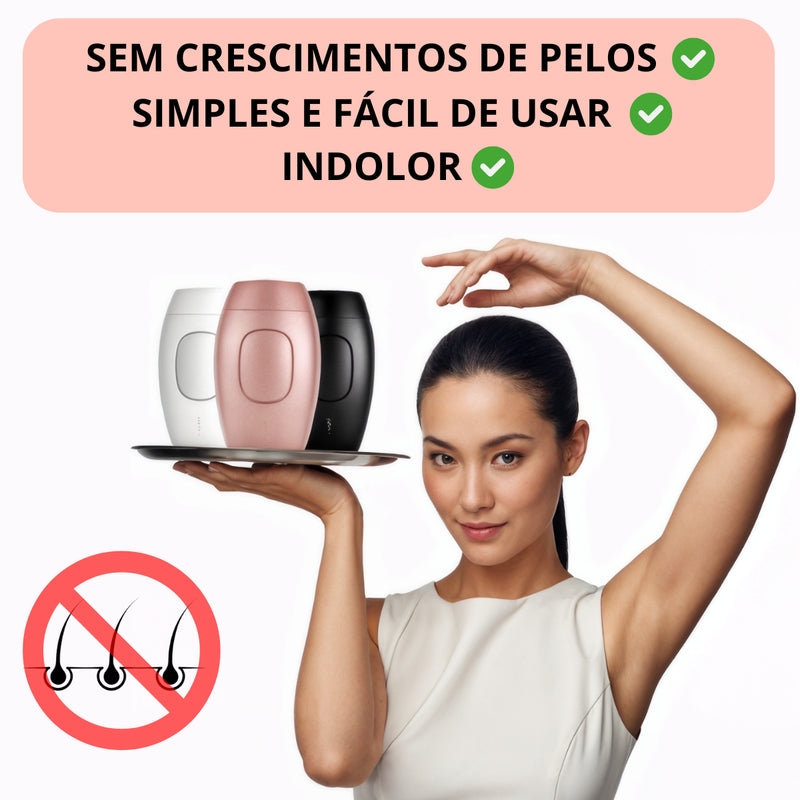 Depilador IPL Luz Pulsada 500.000 Flashes – Remoção de Pelos Indolor e Duradoura