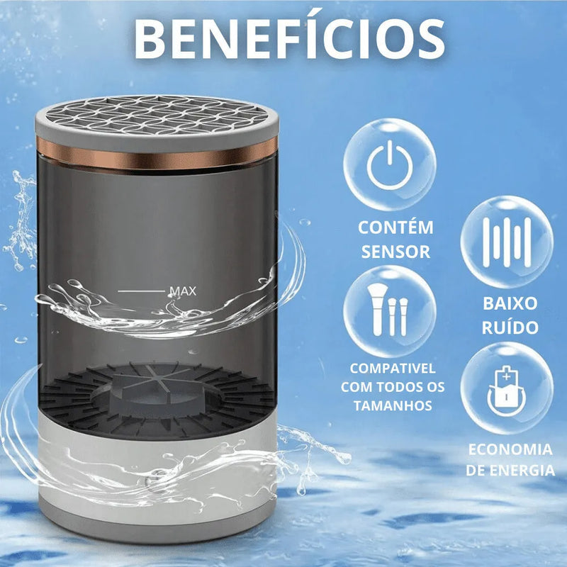 Lavador Elétrico de Pincéis de Maquiagem – Limpeza Automática, Rápida e Sem Esforço