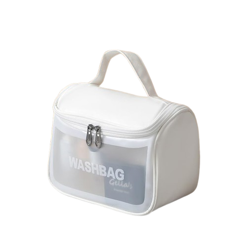 Necessaire Bolsa de Viagem Impermeável – Washbag com Alça Lateral | Rosa ou Branco (Cores Sortidas)