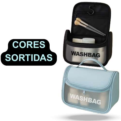 Necessaire Bolsa de Viagem Impermeável – Washbag com Alça Lateral | Preto ou Azul (Cores Sortidas)