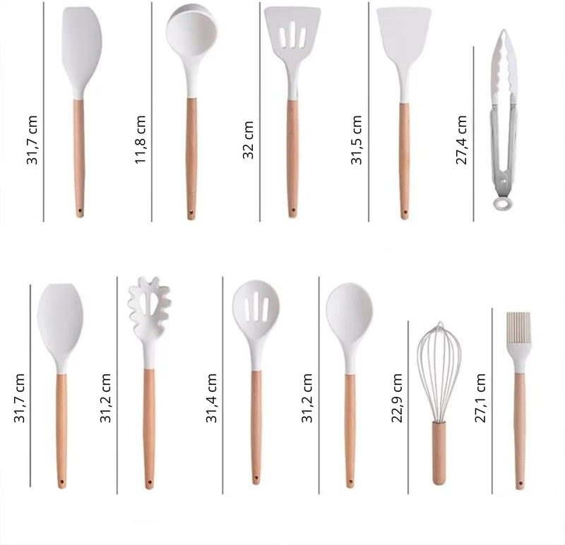Conjunto de Utensílios de Cozinha Completo 19 Peças – Elegância, Praticidade e Organização em um Só Kit