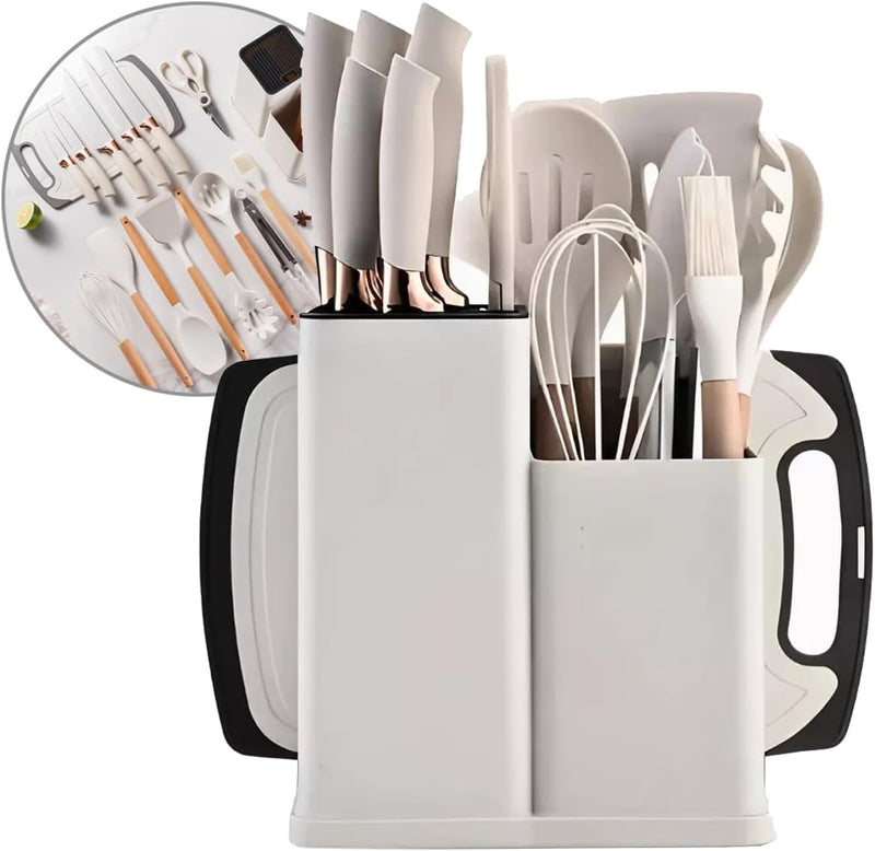 Conjunto de Utensílios de Cozinha Completo 19 Peças – Elegância, Praticidade e Organização em um Só Kit