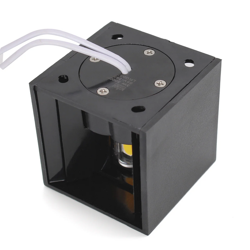 Mini Arandela LED Preta 3W com 2 Feixes de Luz – Moderna, Resistente e Sofisticada