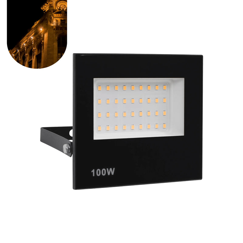 Refletor LED 100W Spotlight Bivolt IP66 – À Prova D’Água | Branco Frio, Branco Quente ou Verde