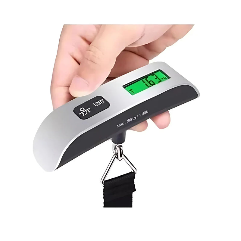 Balança Eletrônica Digital de Mão com Gancho para Bagagem – 50kg de Capacidade