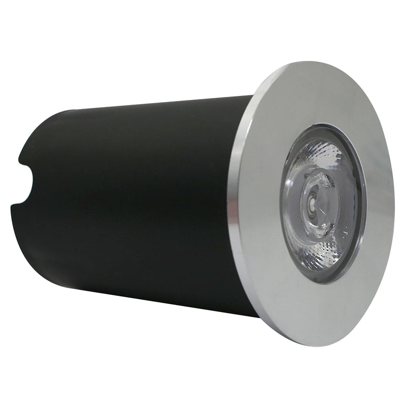 Spot Beacon LED Embutido para Piso de Jardim – 1W IP65 (Branco Quente)