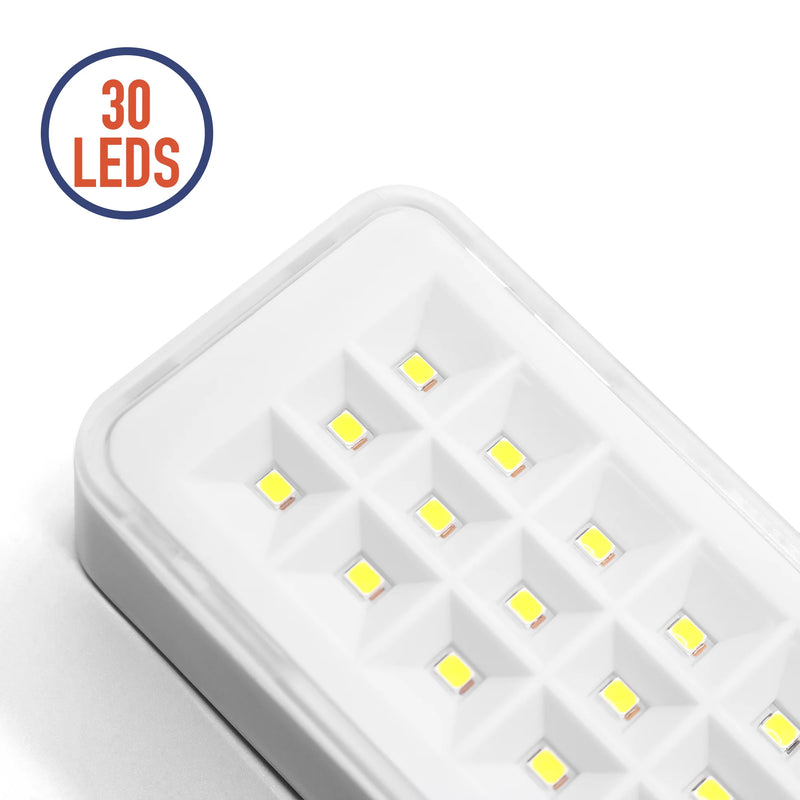 Kit 3 Luminárias de Emergência com 30 LEDs – Iluminação Segura e Recarregável para Qualquer Situação