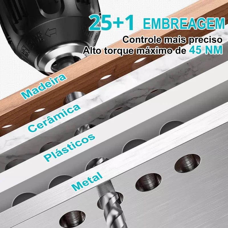 Parafusadeira Furadeira de Impacto Sem Fio 36V – Potência, Desempenho e Versatilidade