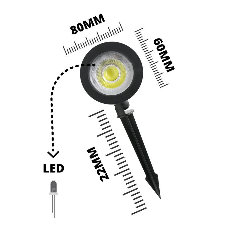 Kit com 10 Luminárias de Jardim Espeto com Lâmpada LED 7W – Iluminação Decorativa e Funcional para Áreas Externas