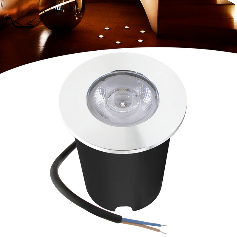 Spot Beacon LED Embutido para Piso de Jardim – 1W IP65 (Branco Quente)