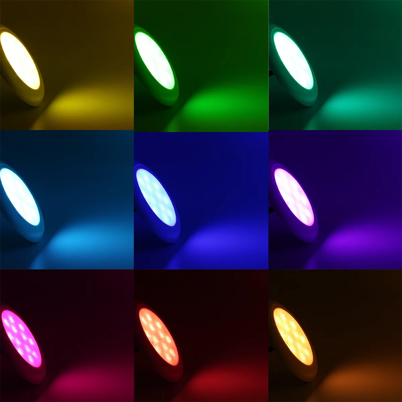 Kit Luminária de Piscina 2 SuperLEDs 18W + Módulo RGB com Fonte – Iluminação Subaquática Incrível