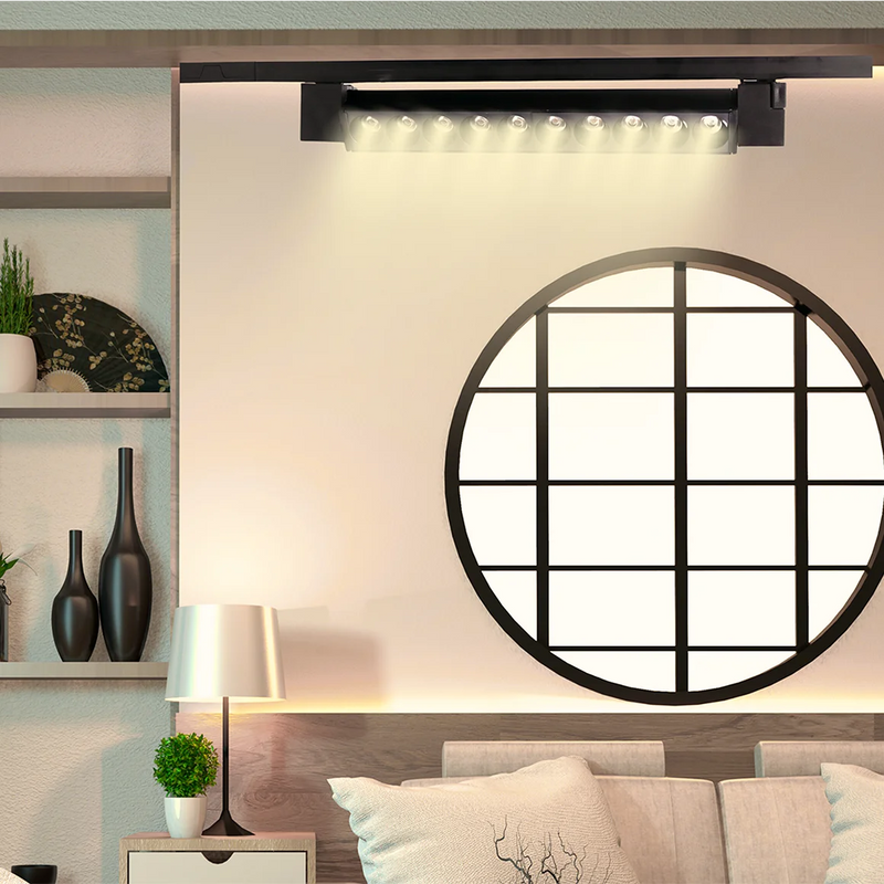 Luminária LED Linear Pontual para Trilho 10LED 20W Bivolt Preta – Iluminação Sofisticada e Eficiente
