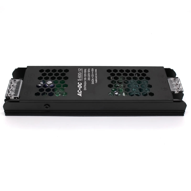 Fonte Chaveada 12V 50A 600W | Alta Potência para Fita LED, CFTV, Som e Mais