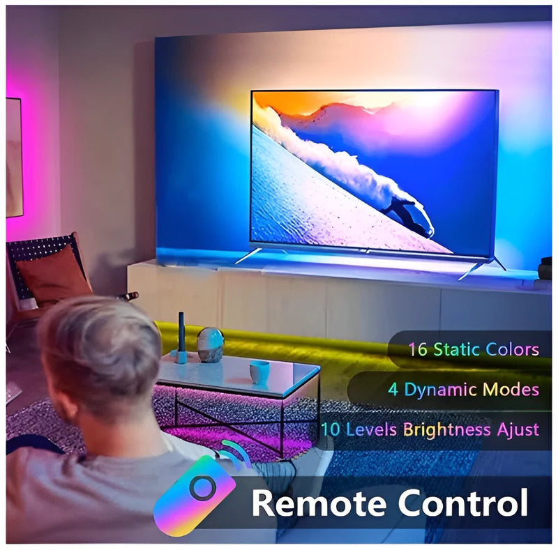 Fita LED RGB 5m com Fonte e Controle – Ambientes Mais Coloridos e Modernos com Estilo