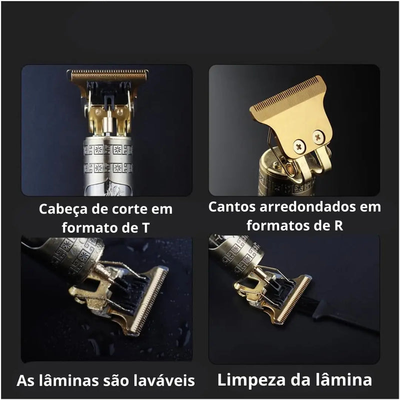 Máquina de Cortar Cabelo Profissional – Acabamento de Alta Precisão e Estilo Incomparável