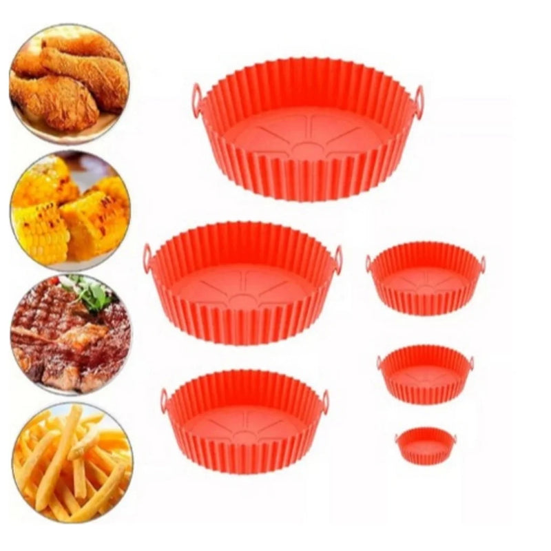 Kit 6 Capas de Silicone para AirFryer e Forno – Praticidade, Saúde e Sabor