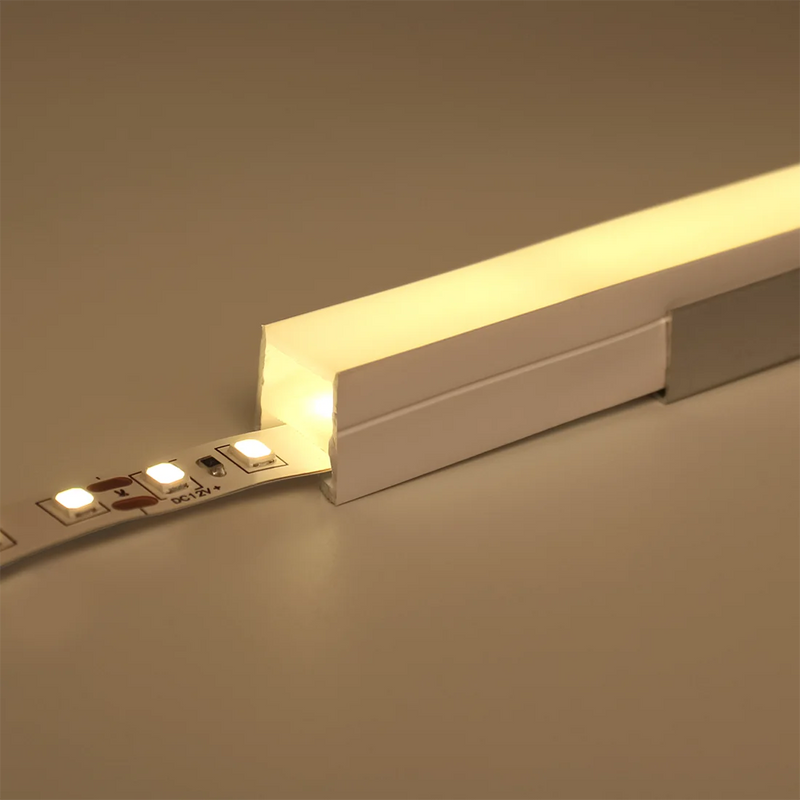 Perfil de Sobrepor em Silicone Flexível 12x12mm – Acabamento Profissional para Fitas de LED