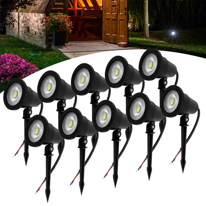 Kit com 10 Luminárias de Jardim Espeto com Lâmpada LED 7W – Iluminação Decorativa e Funcional para Áreas Externas