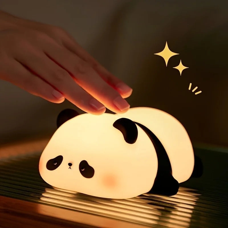 Luminária Panda de Silicone Touch Recarregável – Fofura, Funcionalidade e Muito Charme